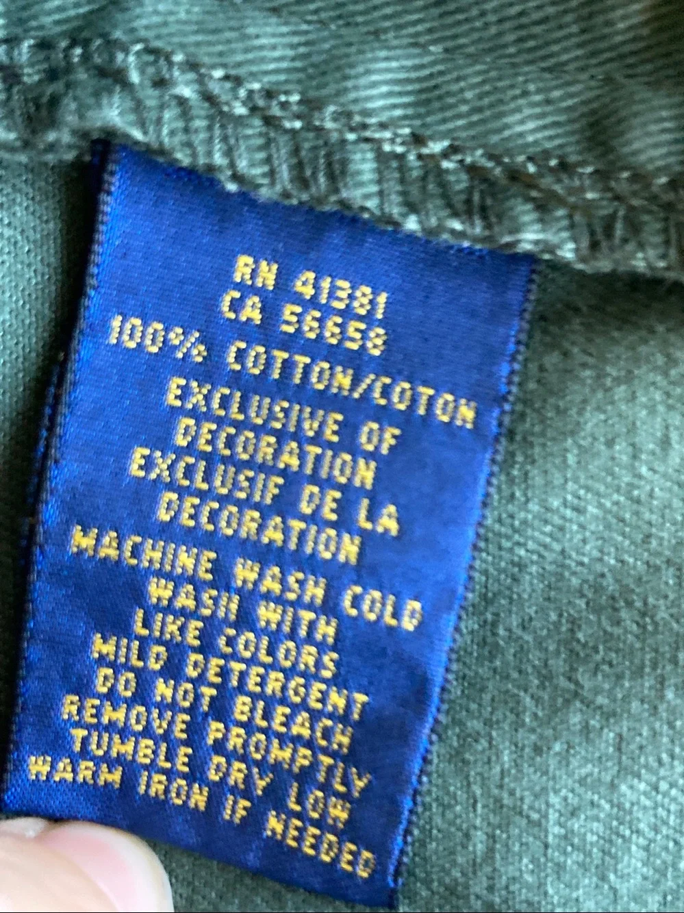 Polo Ralph Lauren Authentic Dungarees Cotton 650 Straight Pants Olive 38/32